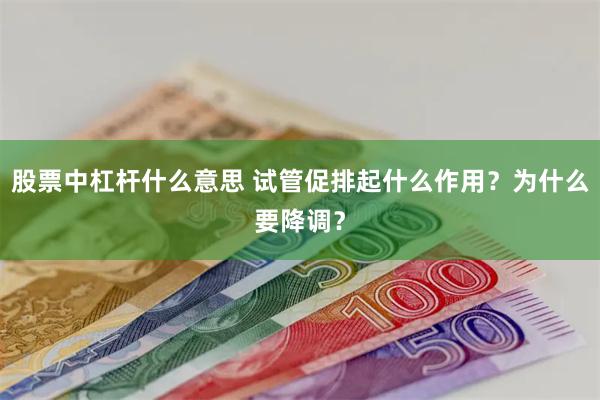 股票中杠杆什么意思 试管促排起什么作用？为什么要降调？