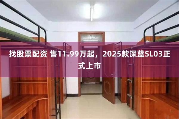 找股票配资 售11.99万起，2025款深蓝SL03正式上市